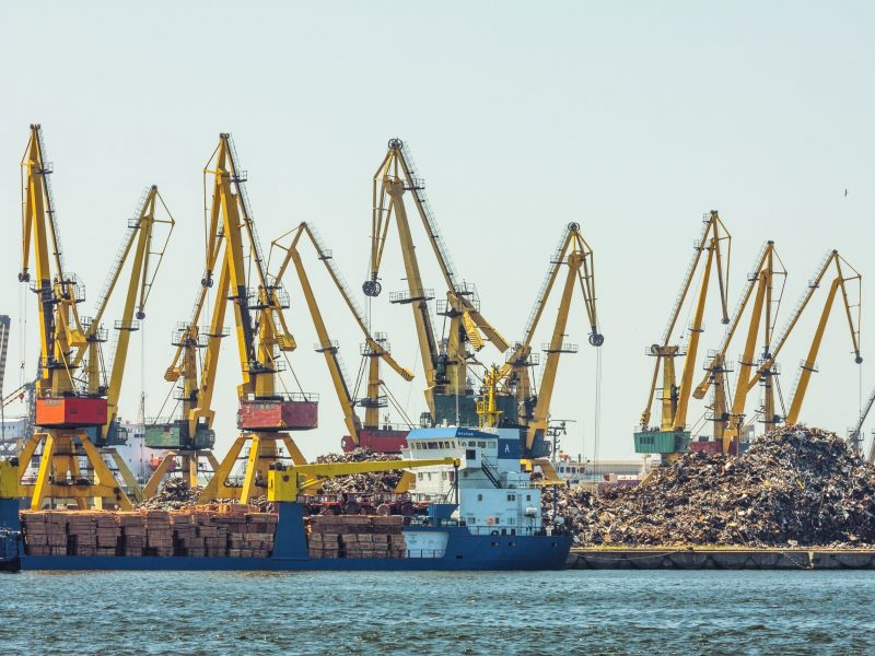 Constanta,,Romania,-,May,25,,2014:,Industrial,Port,Quay,With